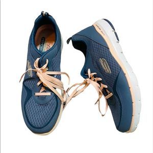 Skechers Pink and Gray/Blue Lite Weight Memory Foam Sneakers